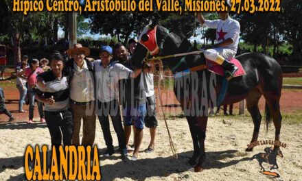 CALANDRIA DE A. DEL VALLE – HIPICO CENTRO ARISTOBULO DEL VALLE – 27-3-22