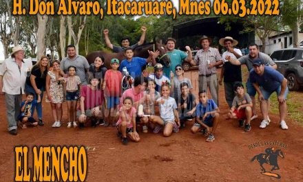 EL MENCHO METIO LA SEGUNDA – HÍPICO DON ALVARO, ITACARUARÉ 05.06 y 03.2022