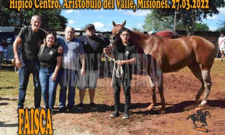 FAISCA DE A. DEL VALLE – HIPICO CENTRO ARISTOBULO DEL VALLE – 27-3-22