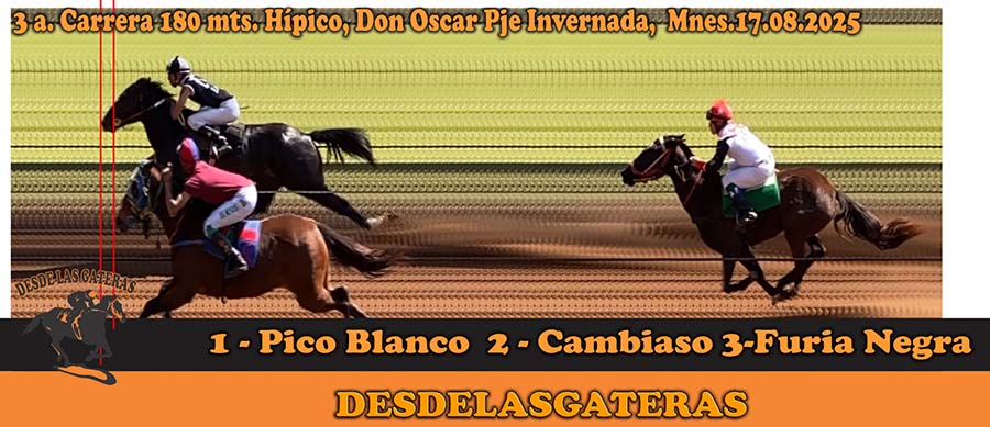RESULTADOS DE LO ACONTECIDO EN EL HIPICO DON OSCAR ESTE 17-08-25