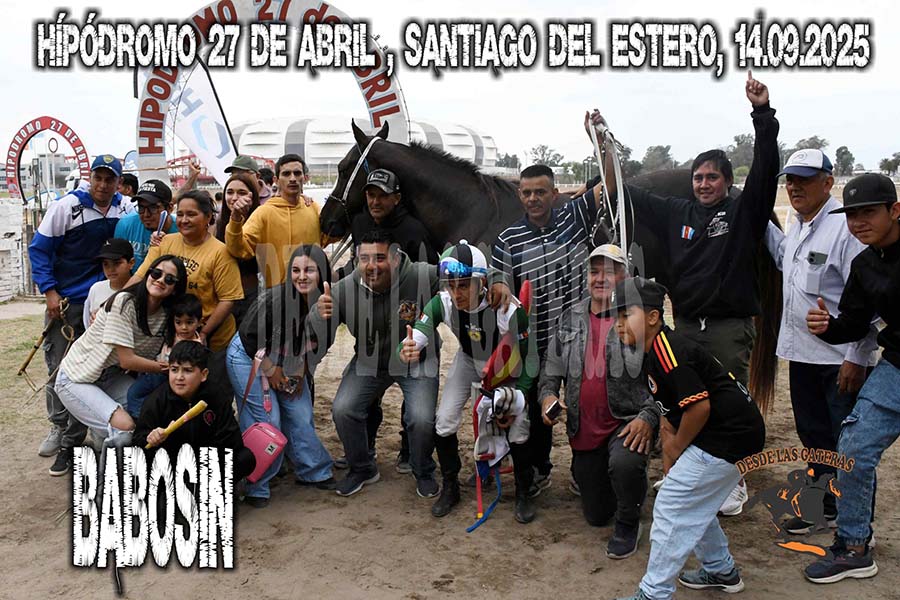 5TA CARRERA GANADOR BABOSIN en el Hípódromo 27 de Abril Santiago del Estero 14/09/25