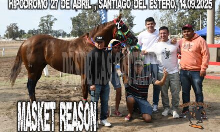 MASKET REASON ganador de la 3ra Carrera en el Hípódromo 27 de Abril Santiago del Estero 14/09/25