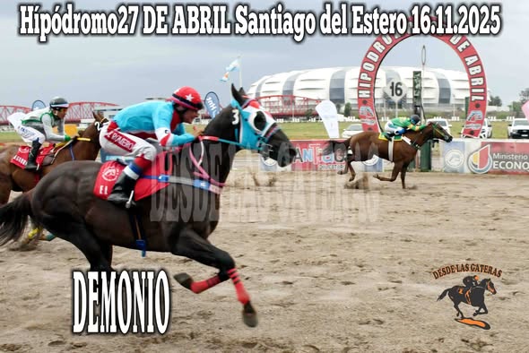 3ra carrera ganador DEMONIO de DOMINGO LLANOS stud EL RAYO