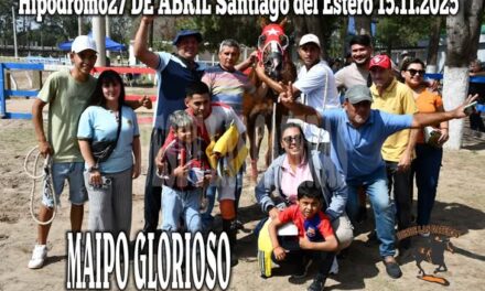 3era carrera ganador MAIPO GLORIOSO, de SANDOVAL de SUNCHO CORRAL