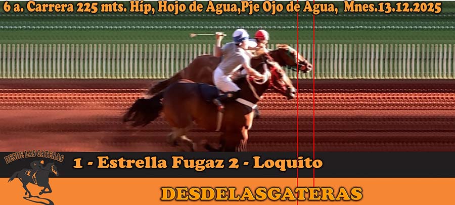 RESULTADOS DE LAS CARRERAS DISPUTADAS ESTE SÁBADO PASADO EN LAS INSTALACIONES DEL HIPICO OJO DE AGUA, BAJO LA ORGANIZACIÓN DE RICARDO ACUÑA Y JUAN GOMEZ