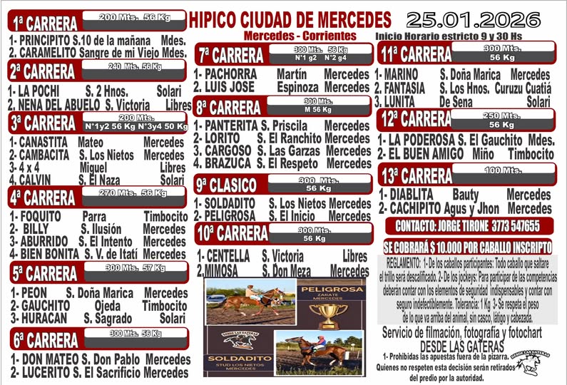 PROGRAMA OFICIAL DE CARRERAS PARA EL HIPICO CIUDAD DE MERCEDES